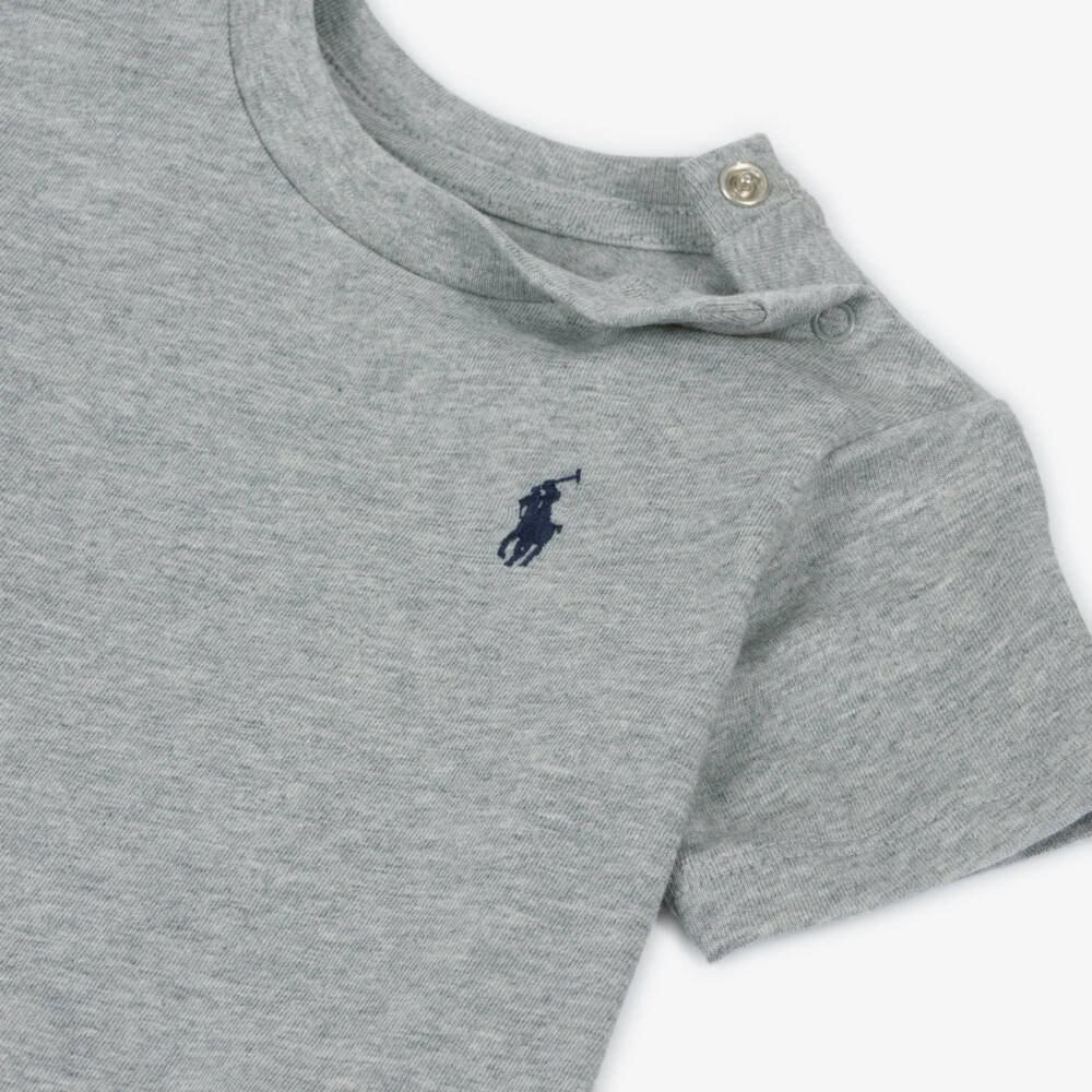 Ralph Lauren-Футболка из серого хлопка с логотипом для мальчиков | Childrensalon Outlet