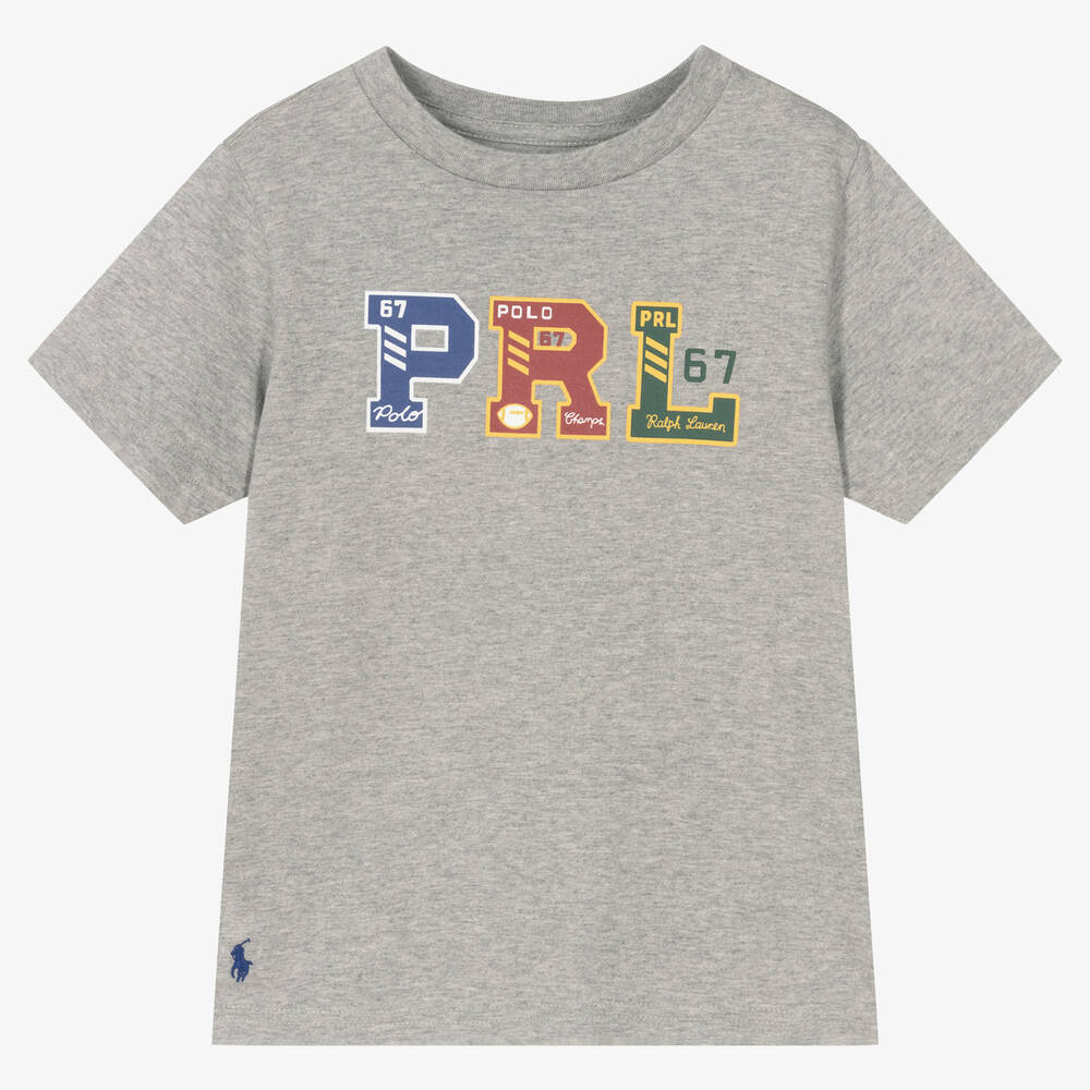 Polo Ralph Lauren - Серая хлопковая футболка для мальчиков | Childrensalon