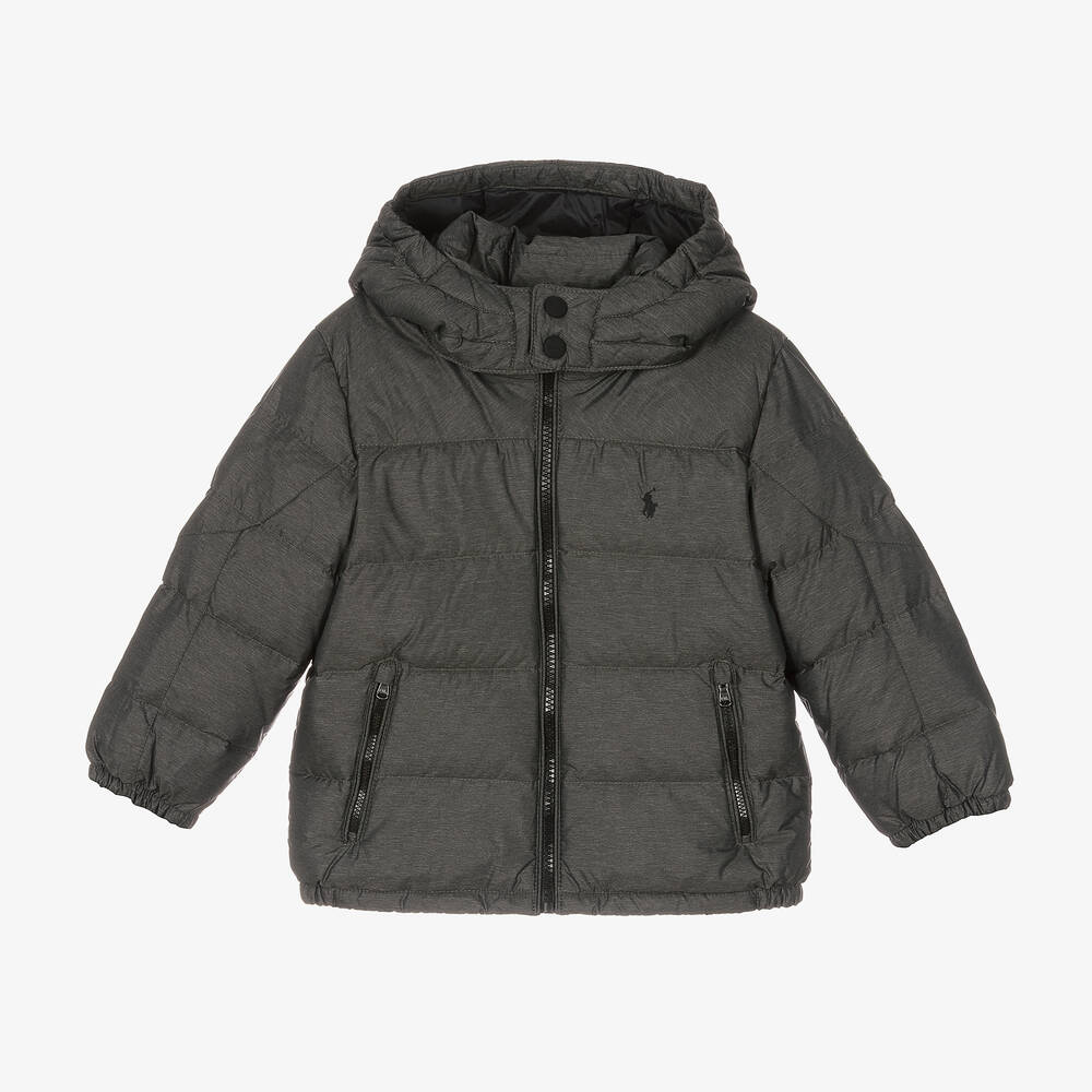 Polo Ralph Lauren - Boys Grey Down Puffer Jacket | Childrensalon