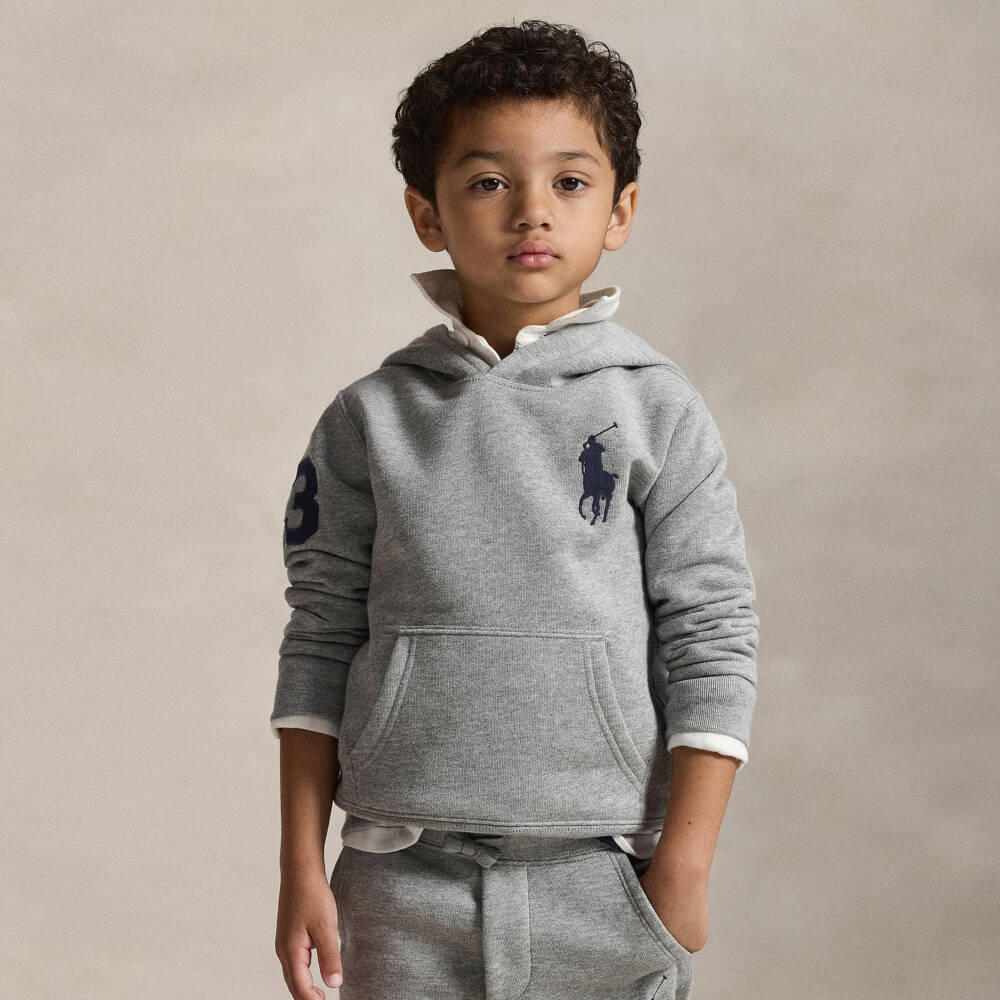 Ralph Lauren-Boys Heathered Logo Hoodie | Childrensalon Outlet