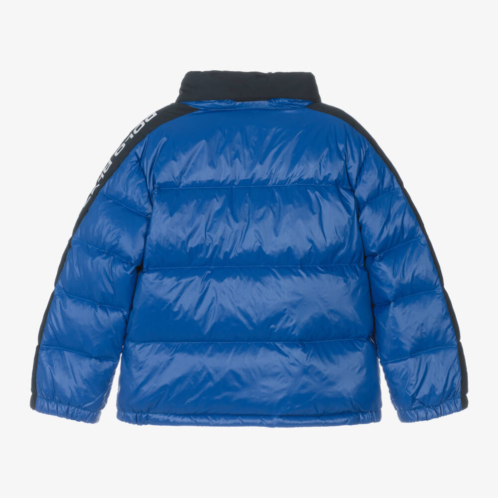 Ralph Lauren-Boys Hooded Blue Puffer Coat | Childrensalon Outlet