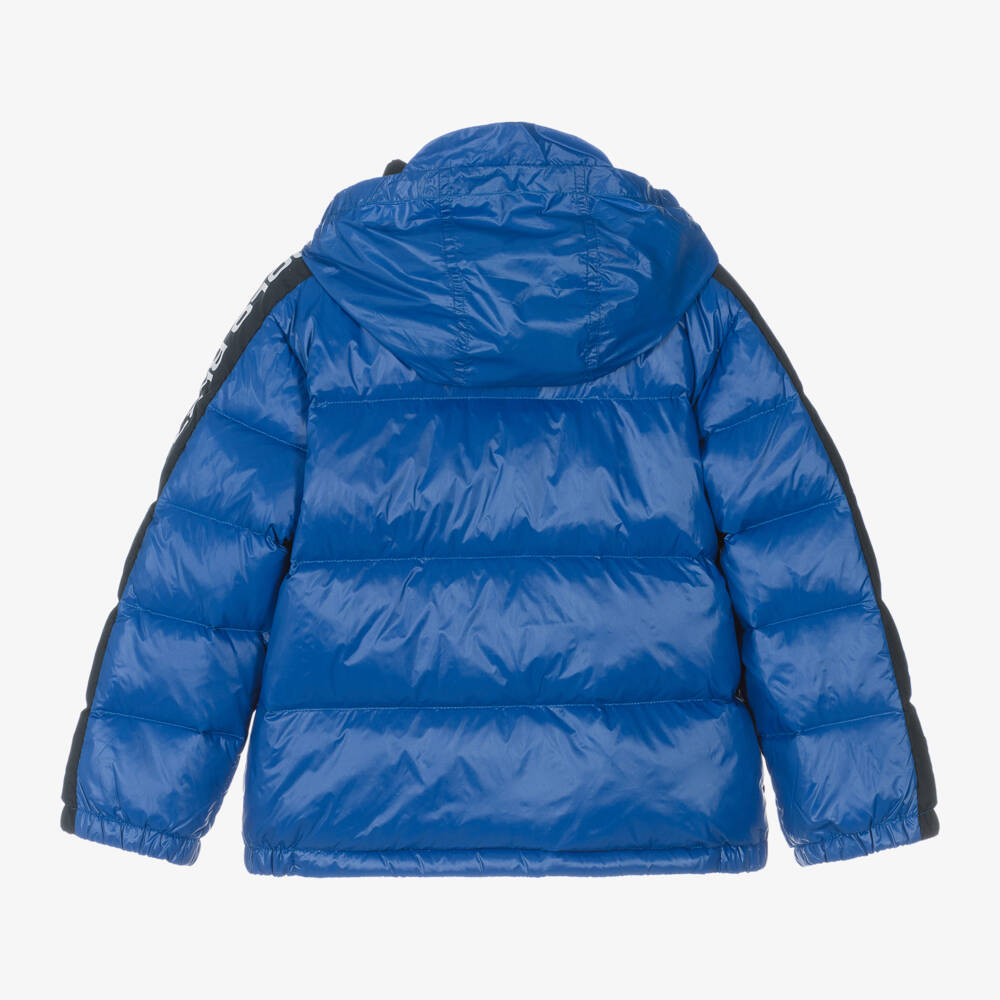 Ralph Lauren-Boys Hooded Blue Puffer Coat | Childrensalon Outlet