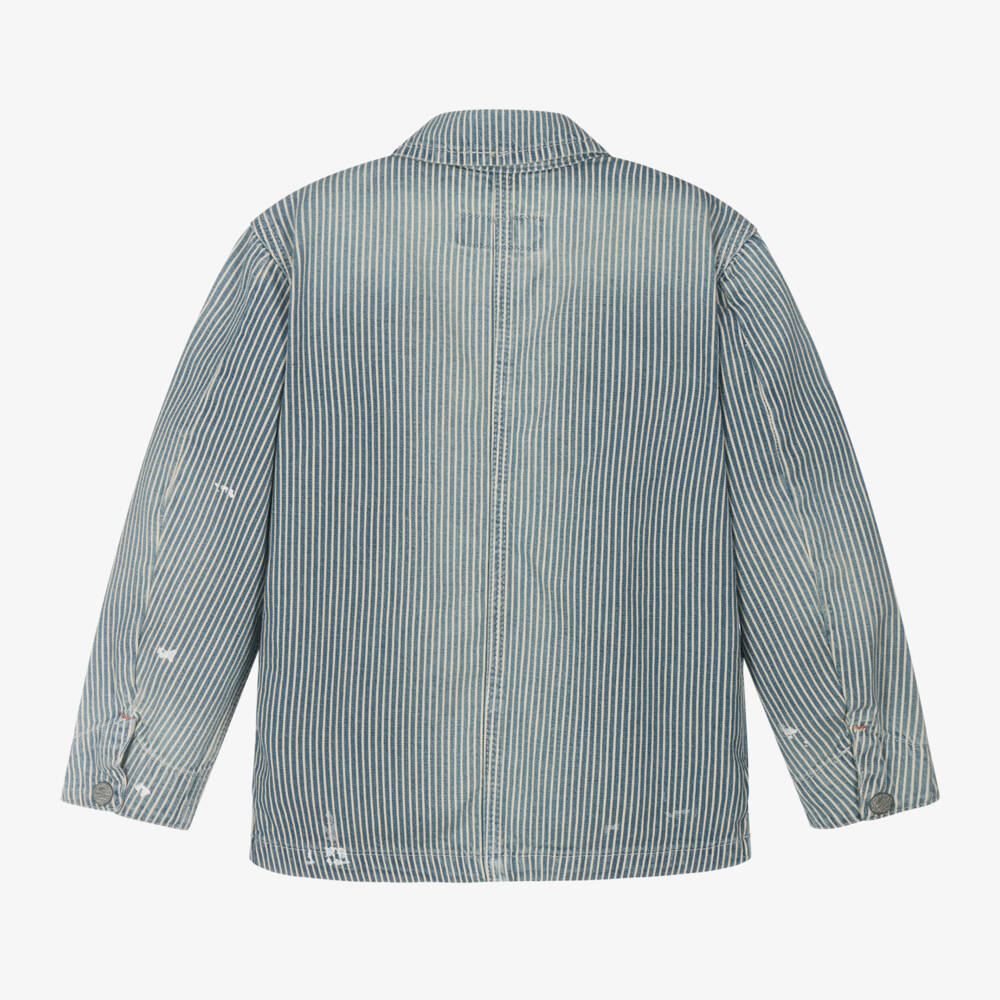 Ralph Lauren-Boys Indigo Striped Denim Jacket | Childrensalon Outlet