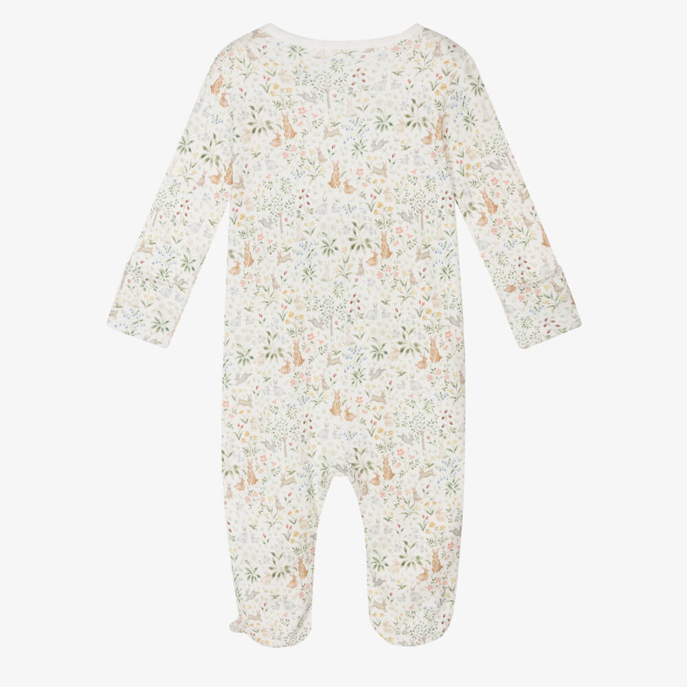 Ralph Lauren-Boys Ivory Bunny Print Sleepsuit | Childrensalon Outlet