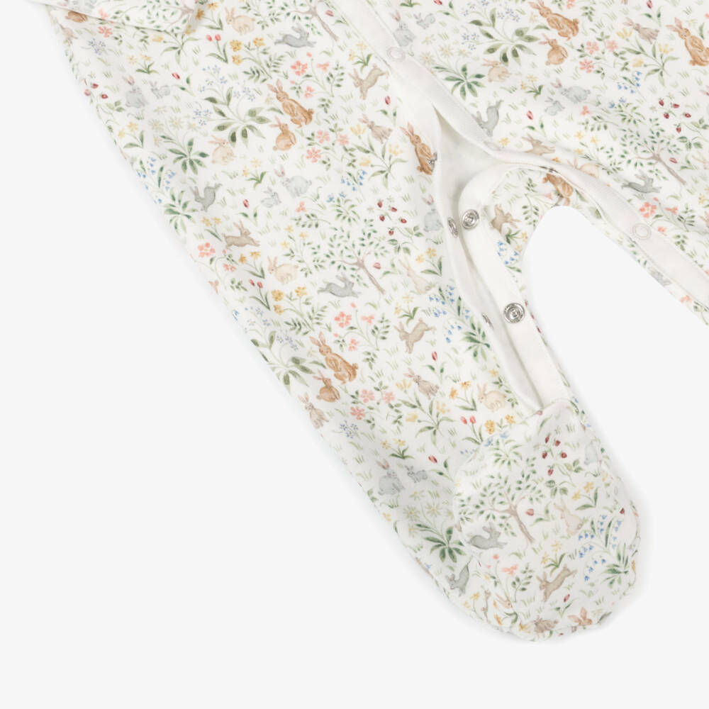 Ralph Lauren-Boys Ivory Bunny Print Sleepsuit | Childrensalon Outlet