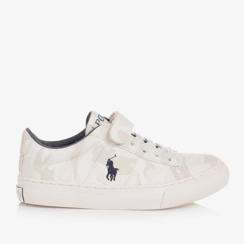 Polo Ralph Lauren Boys Ivory Camouflage Velcro Trainers Childrensalon Outlet