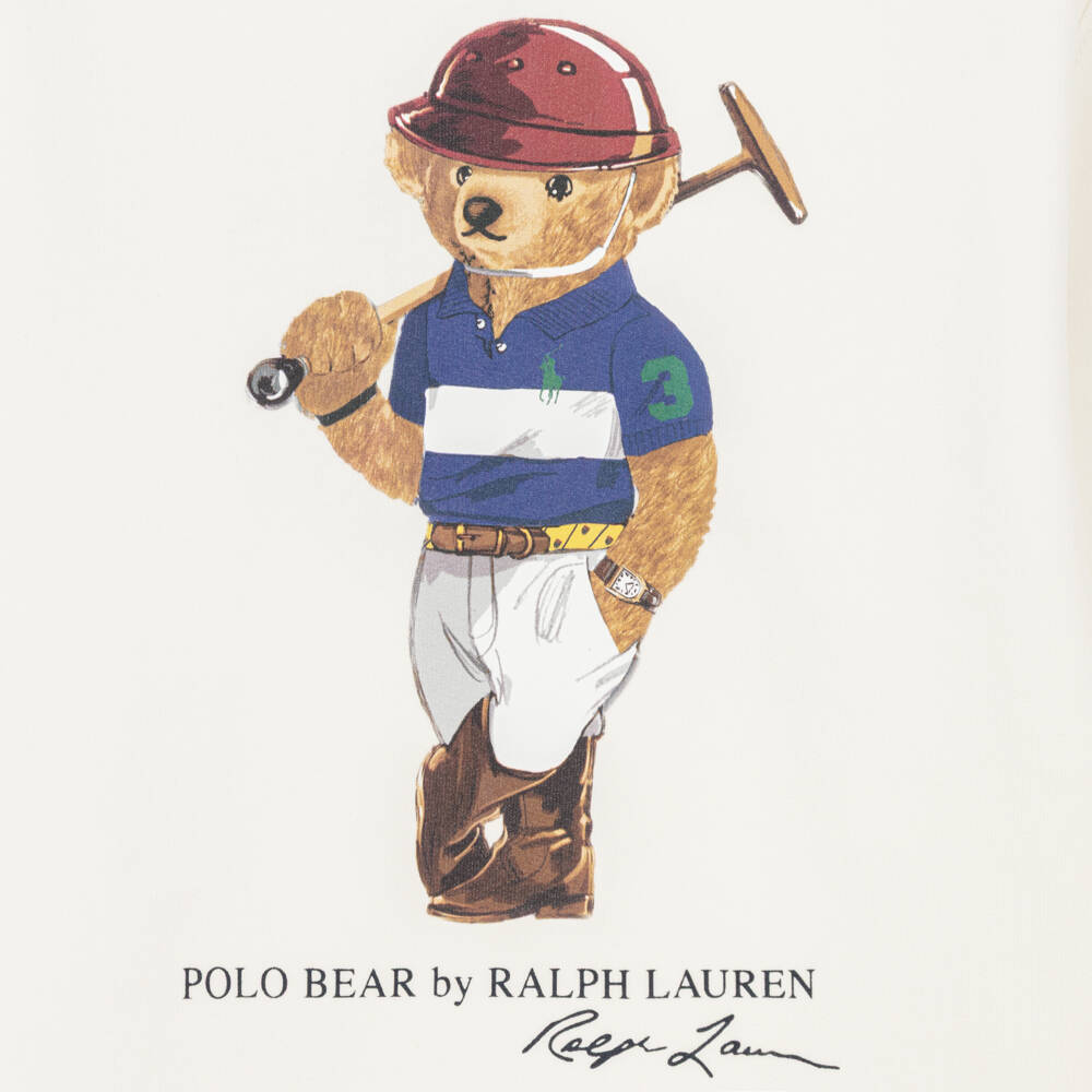 Ralph Lauren-Boys Ivory Cotton Jersey Sweatshirt with Polo Bear Logo | Childrensalon Outlet