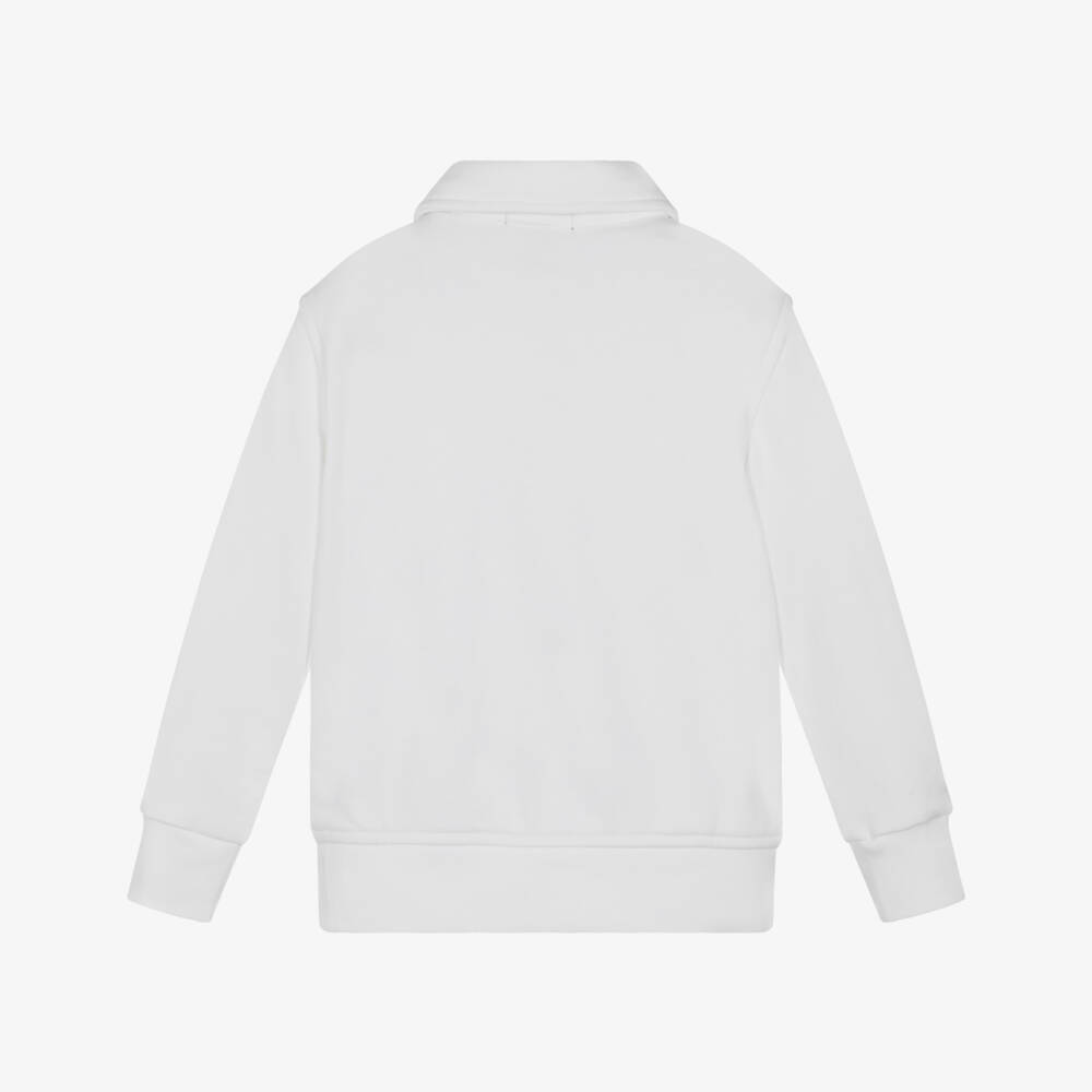 Ralph Lauren-Boys Ivory Cotton Zip Pullover | Childrensalon Outlet