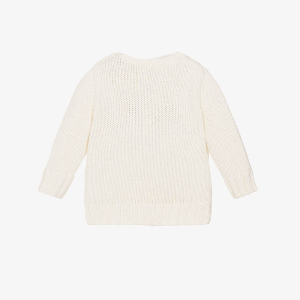 Ralph Lauren-Boys Ivory Knit Cotton Flag Pullover | Childrensalon Outlet