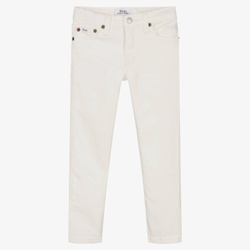 Ralph Lauren-Boys Ivory Slim Stretch Denim Jeans | Childrensalon Outlet