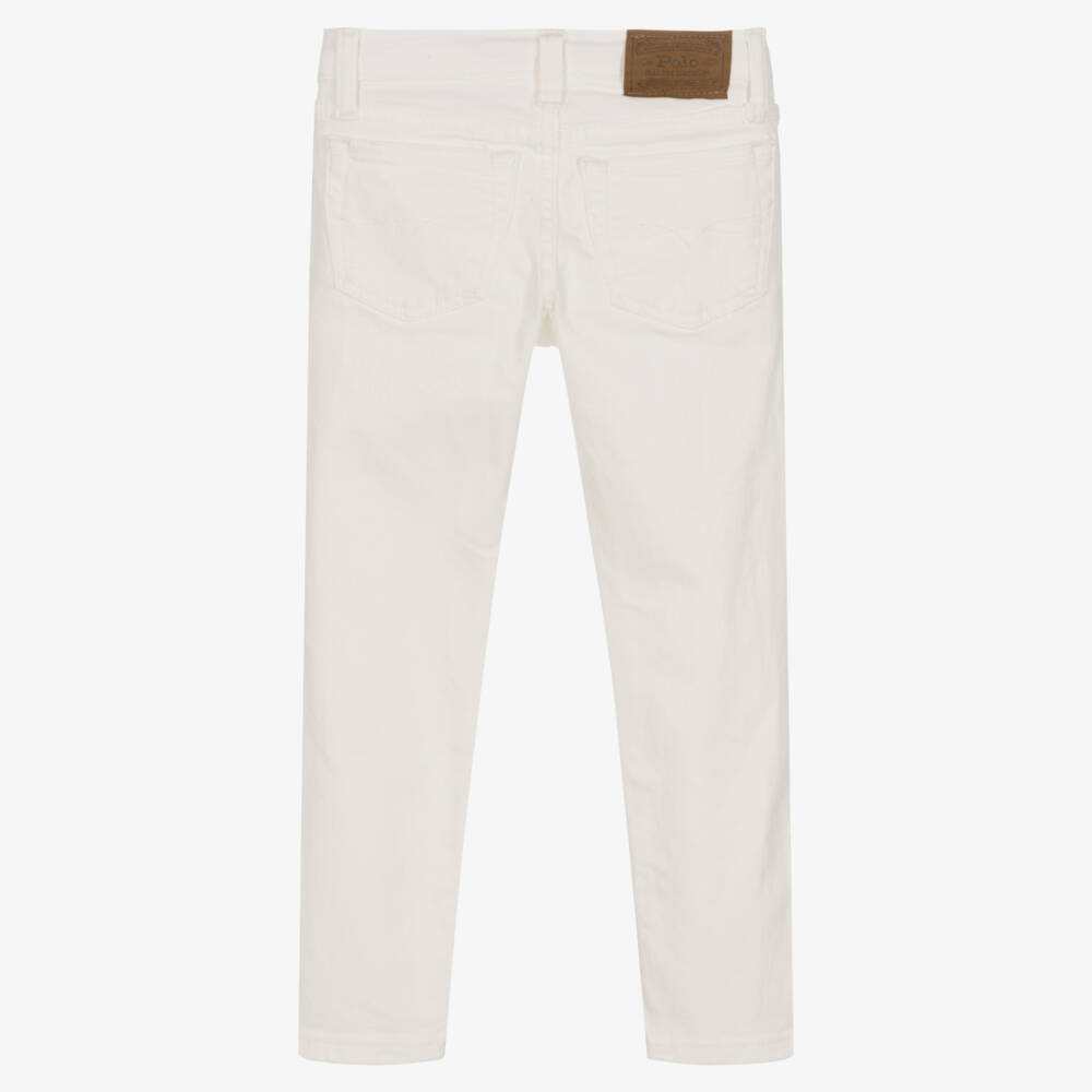 Ralph Lauren-Boys Ivory Slim Stretch Denim Jeans | Childrensalon Outlet