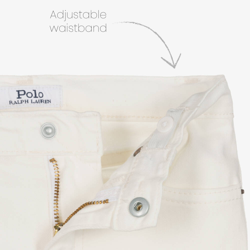 Ralph Lauren-Boys Ivory Slim Stretch Denim Jeans | Childrensalon Outlet