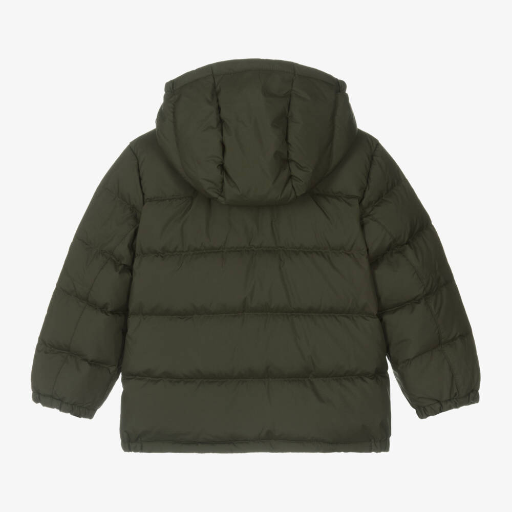Ralph Lauren-جاكيت بافر مبطن بريش لون أخضر كاكي للأولاد | Childrensalon Outlet