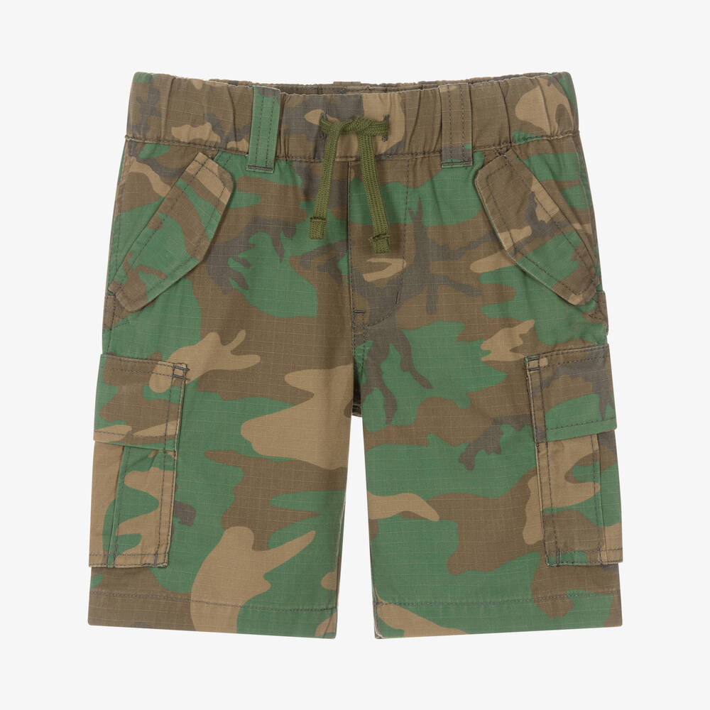 Polo Ralph Lauren - Boys Khaki Green Cargo Shorts | Childrensalon