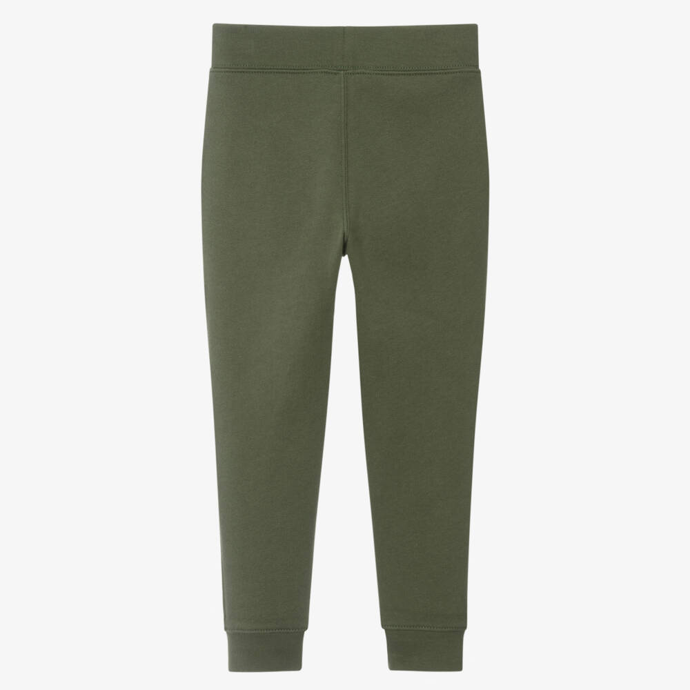 Ralph Lauren-Boys Khaki Green Cotton Pony Logo Joggers | Childrensalon Outlet