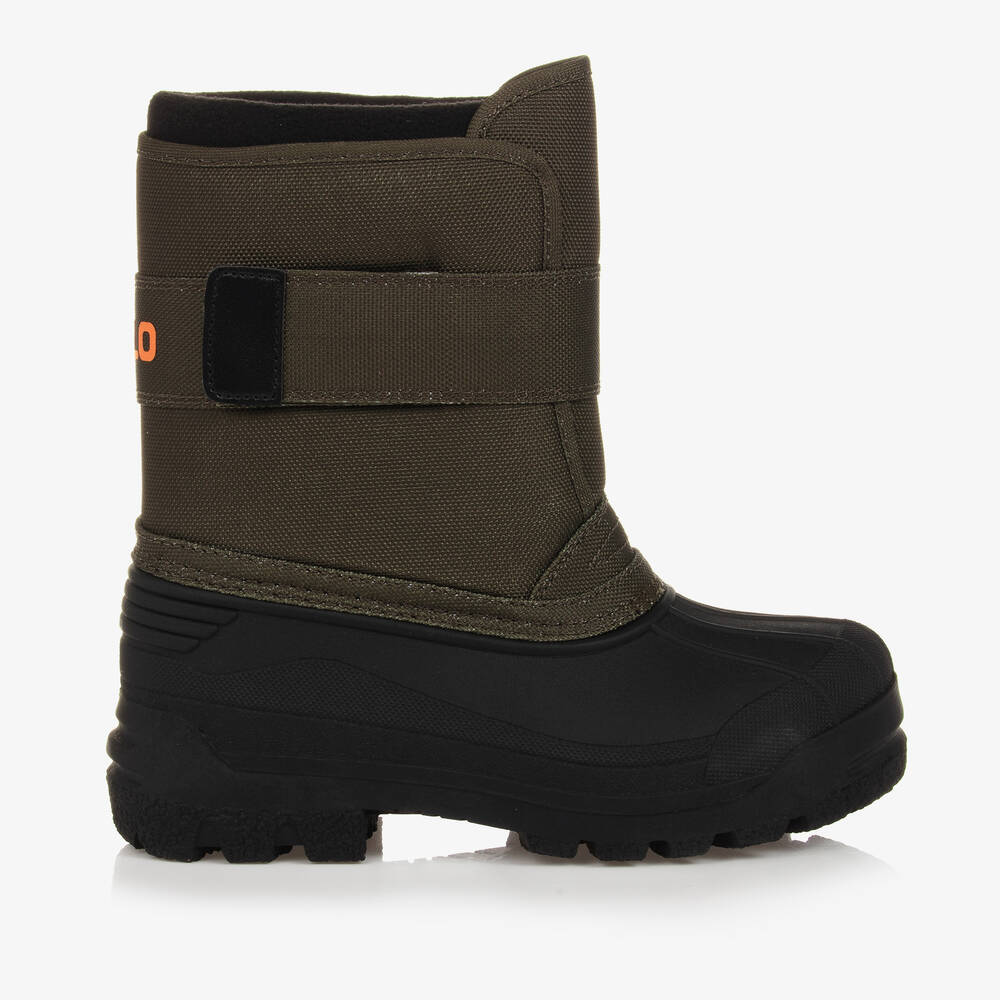 Ralph Lauren - Boys Khaki Green Snow Boots | Childrensalon