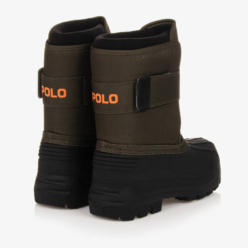 Ralph Lauren Boys Khaki Green Snow Boots