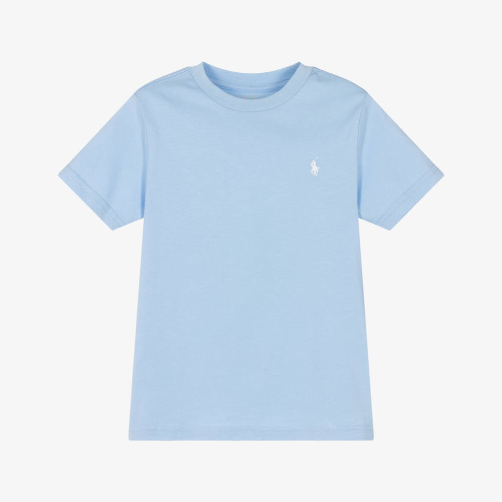 Ralph Lauren-Boys Light Blue Cotton Tee | Childrensalon Outlet