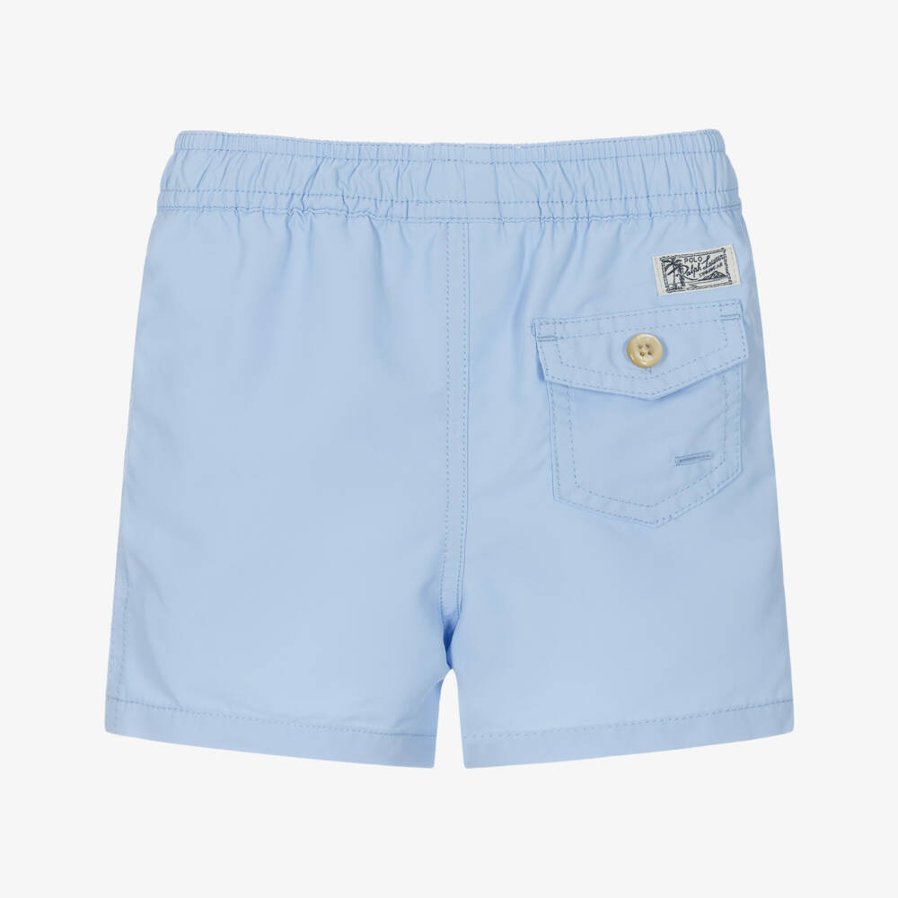 Ralph Lauren-Boys Light Blue Pony Swim Trunks | Childrensalon Outlet