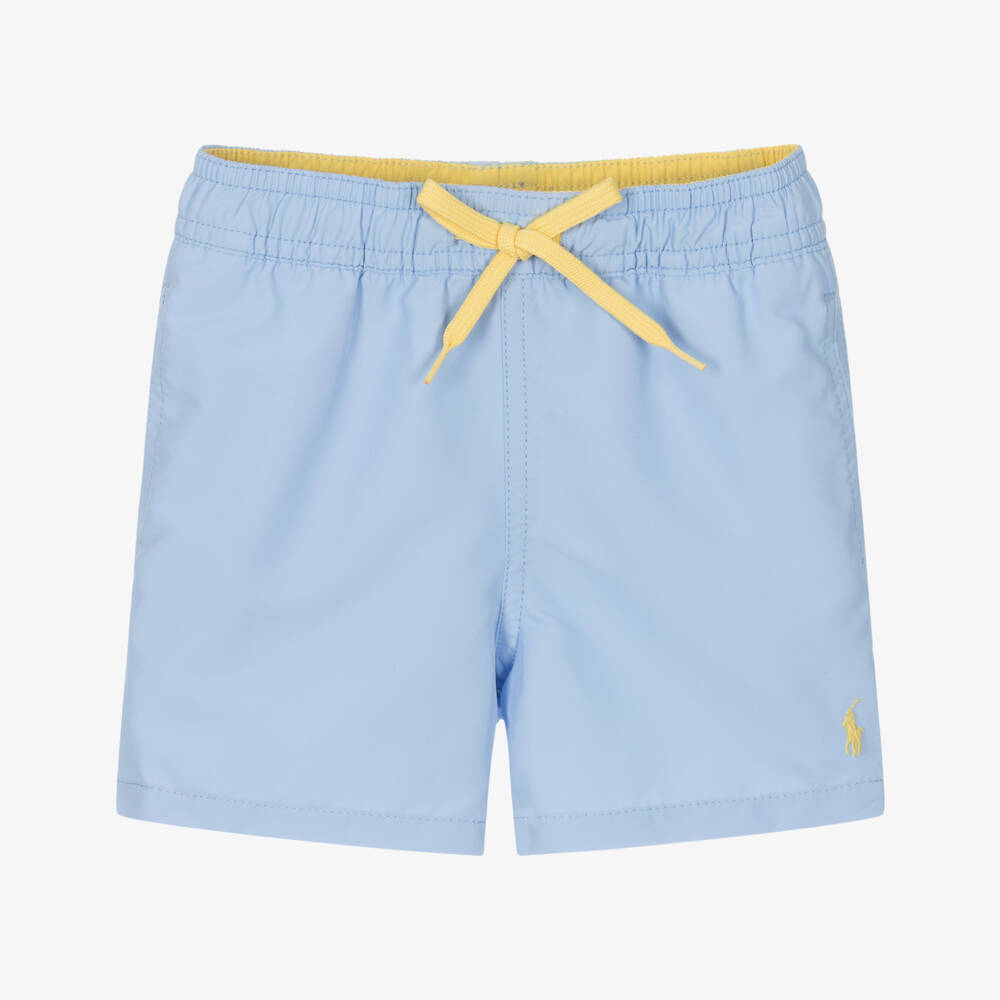 Ralph Lauren-Boys Light Blue Pony Swim Trunks | Childrensalon Outlet