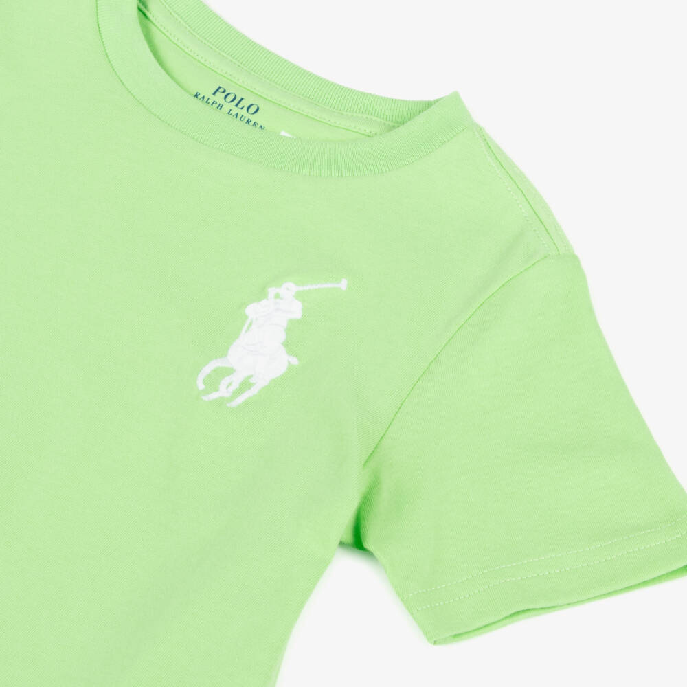 Ralph Lauren-Boys Lime Cotton Pony Tee | Childrensalon Outlet