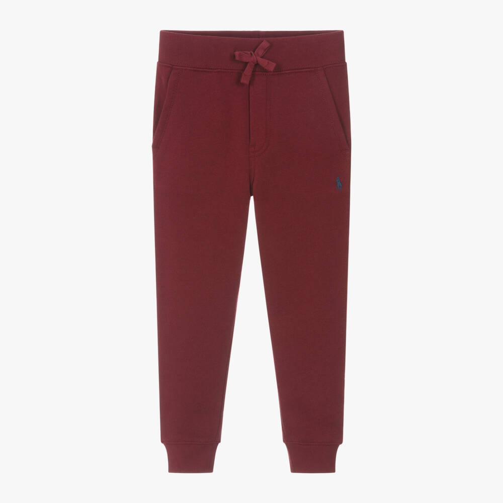 Ralph Lauren-Boys Maroon Cotton Joggers | Childrensalon Outlet
