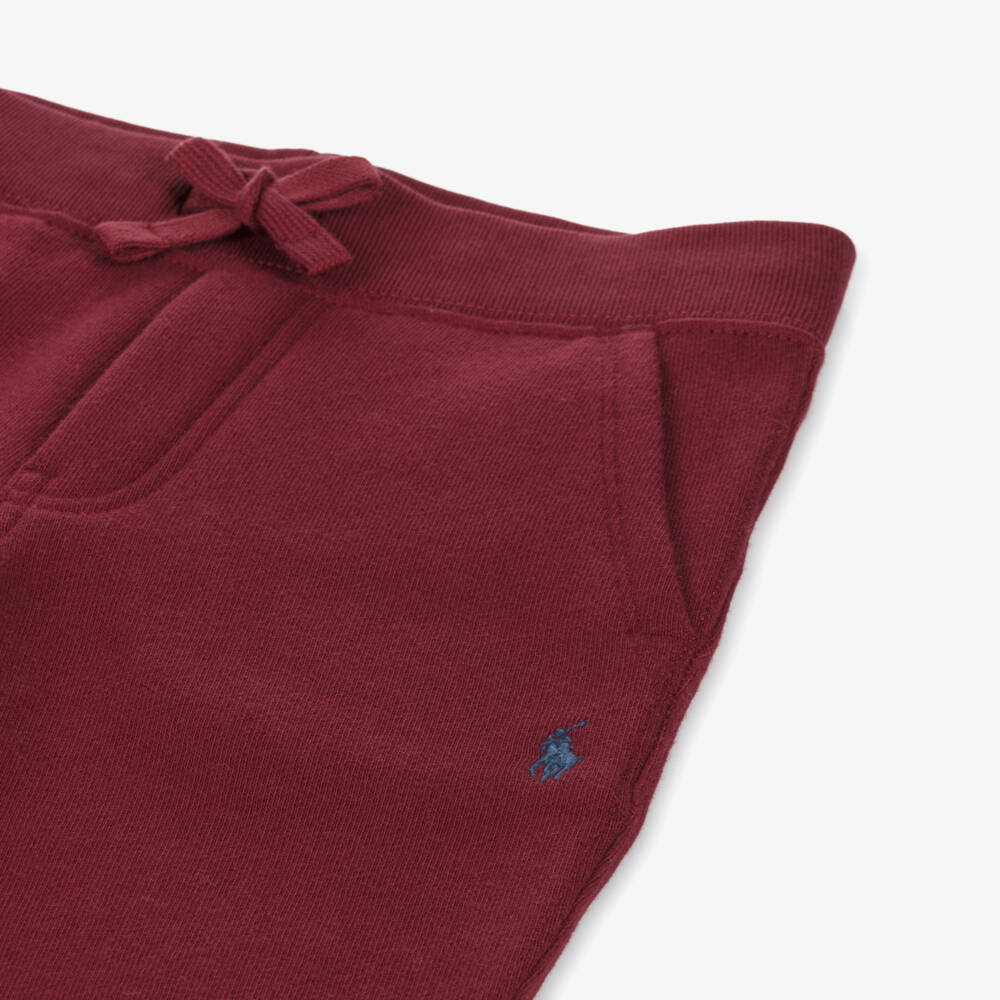 Ralph Lauren-Boys Maroon Cotton Joggers | Childrensalon Outlet