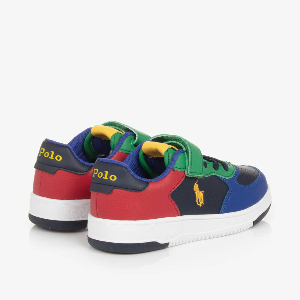 Ralph Lauren-Boys Multi-Colour Faux Leather Trainers | Childrensalon Outlet
