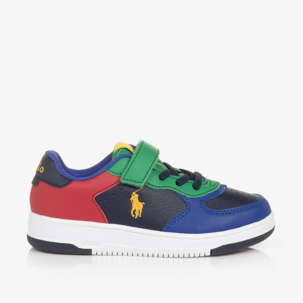 Ralph Lauren-Boys Multi-Colour Faux Leather Trainers | Childrensalon Outlet