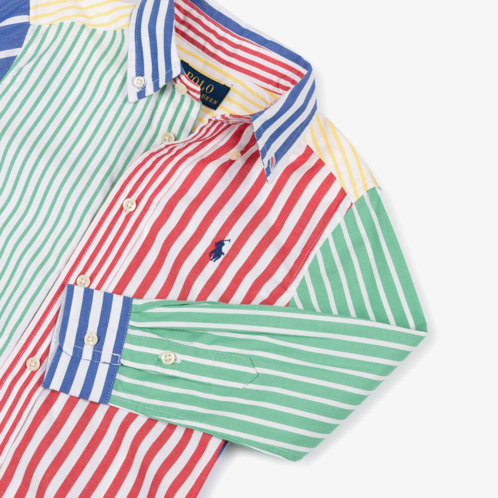 Ralph Lauren-قميص مخطط متعدد الألوان للأولاد من القطن | Childrensalon Outlet