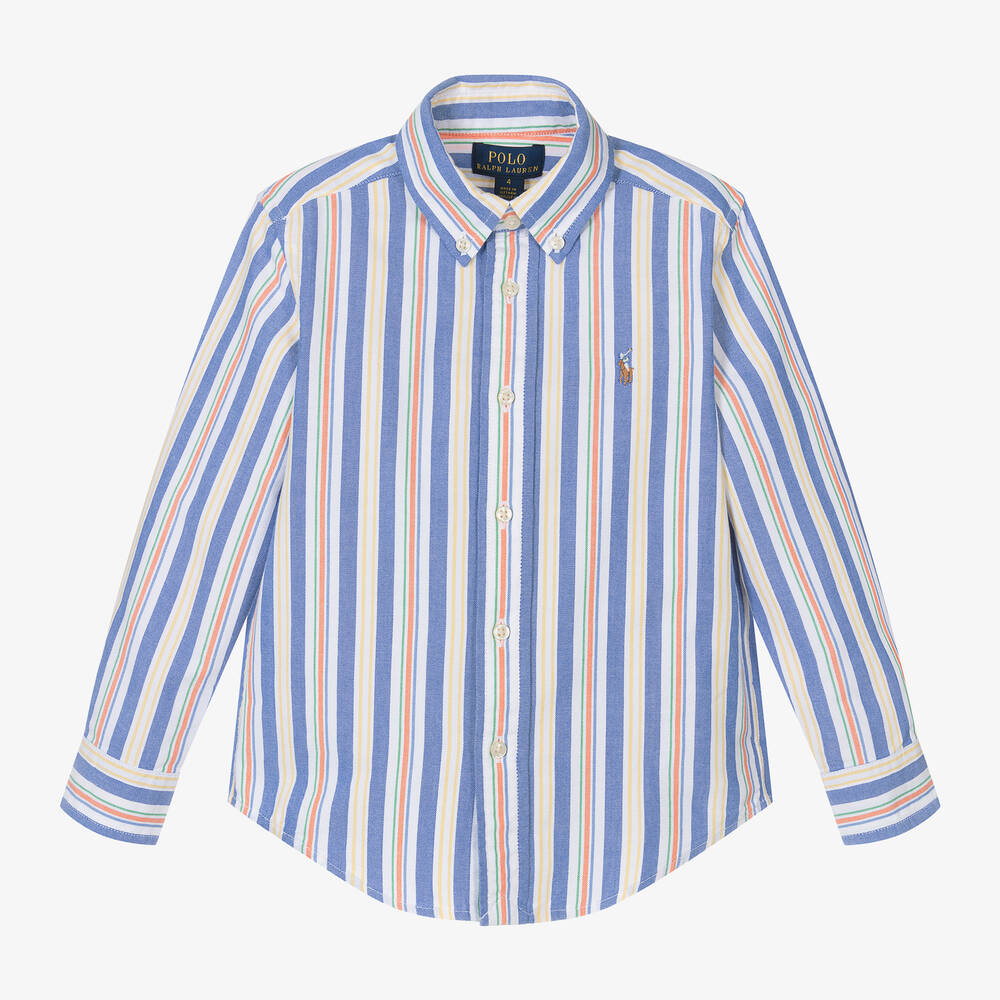 Ralph Lauren-Boys Multicolour Striped Cotton Shirt | Childrensalon Outlet