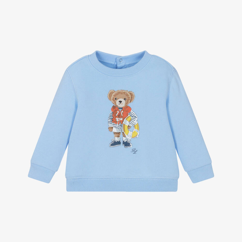 Ralph Lauren-Boys Nautical Blue Polo Sweatshirt | Childrensalon Outlet