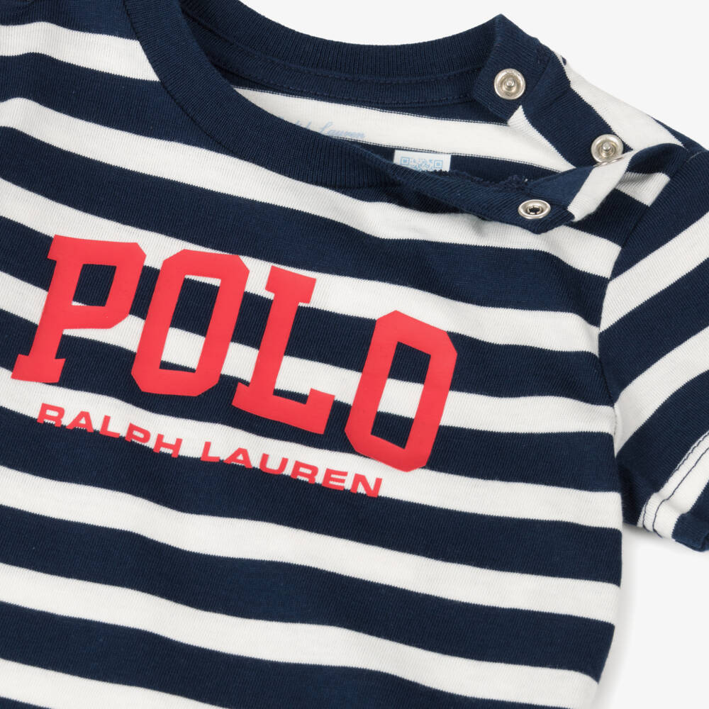 Ralph Lauren-Boys Nautical Blue Striped Tee | Childrensalon Outlet