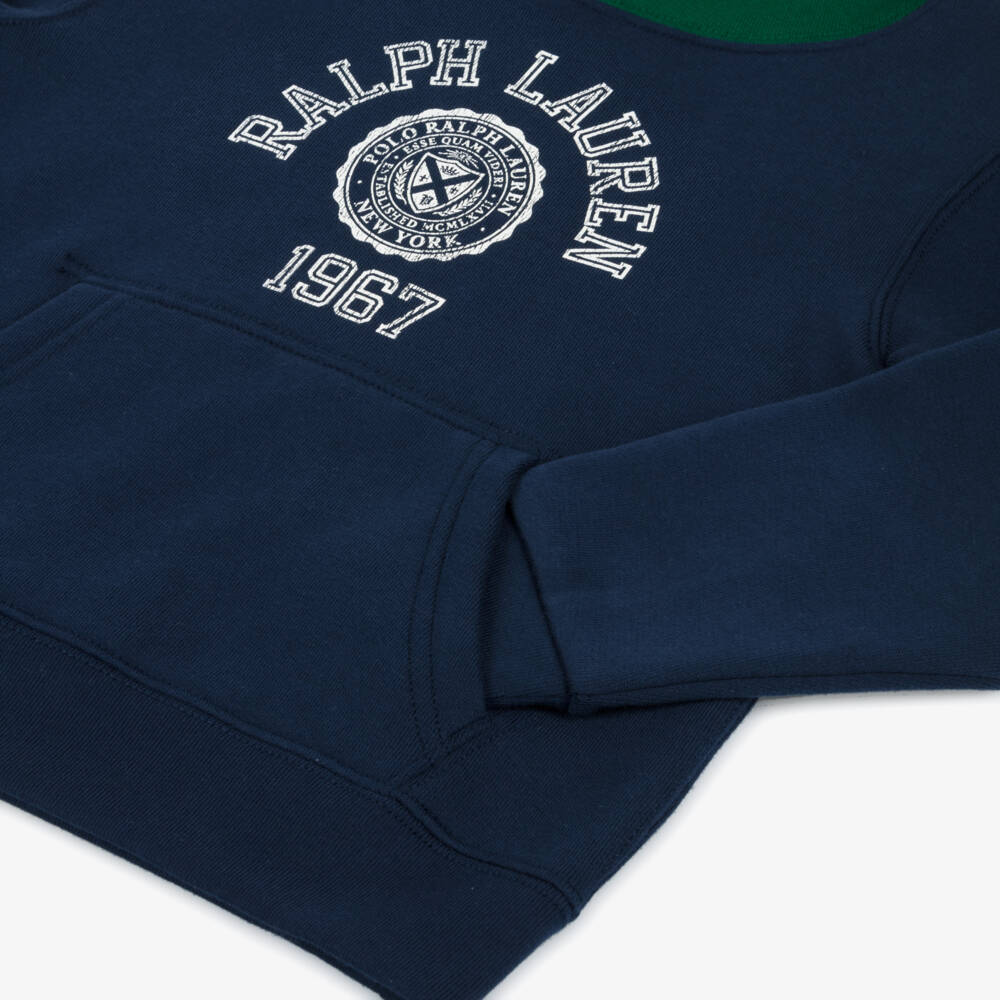 Ralph Lauren-Boys Navy 1967 Cotton Hoodie | Childrensalon Outlet