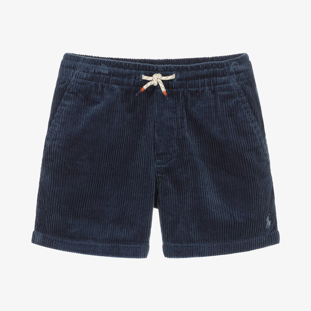 Ralph Lauren - Short bleu marine en velours côtelé garçon | Childrensalon