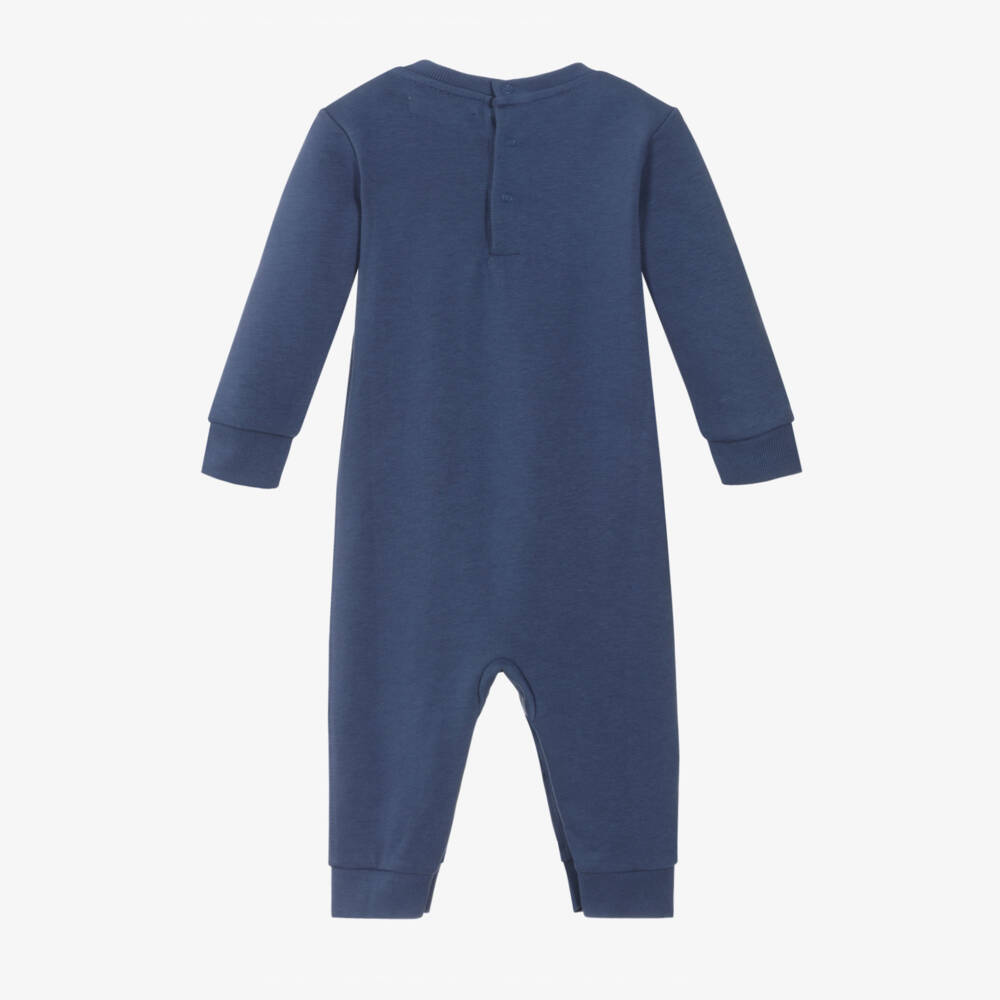 Ralph Lauren-Boys Navy Blue Cotton Babygrow with Varsity Logo | Childrensalon Outlet