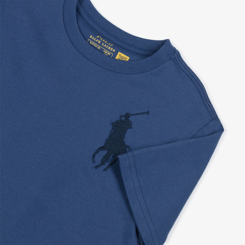 Ralph Lauren-Футболка синий Big Pony | Childrensalon Outlet