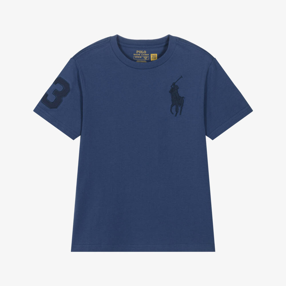 Ralph Lauren-Футболка синий Big Pony | Childrensalon Outlet