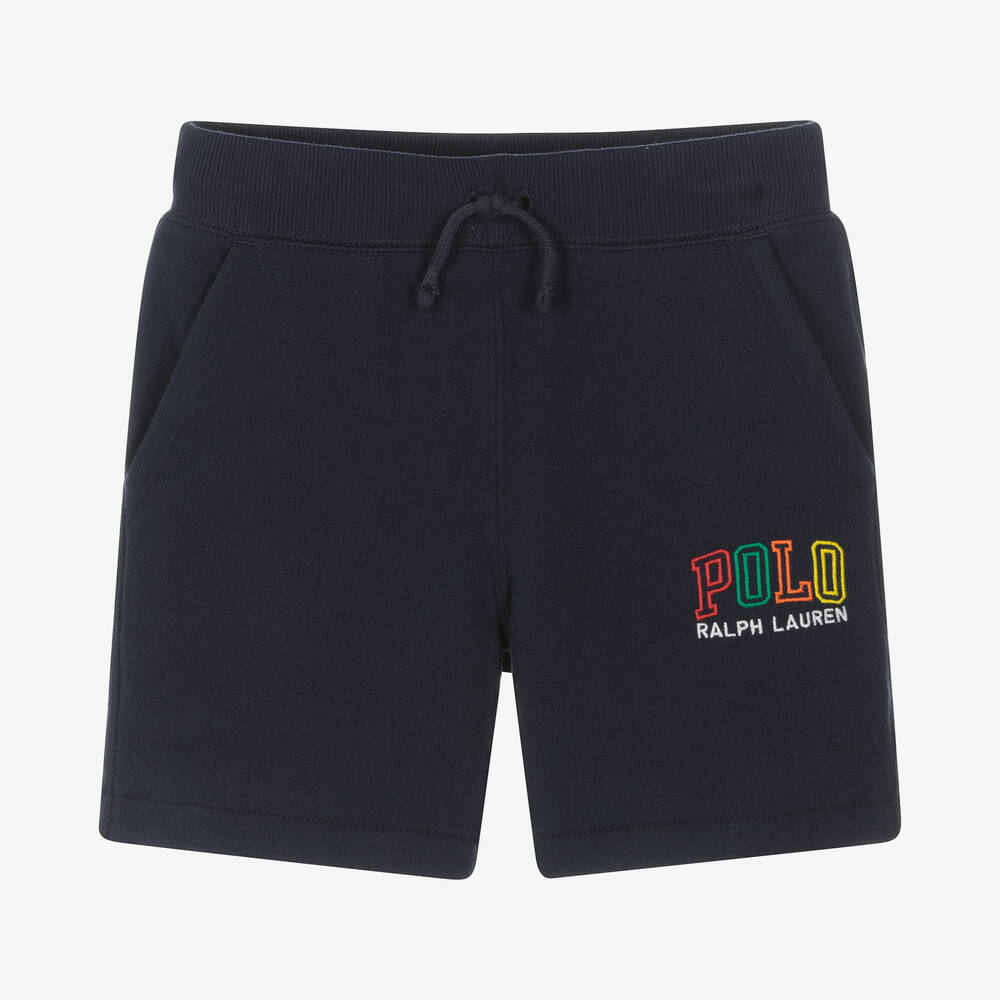 Ralph Lauren - Short bleu en jersey de coton | Childrensalon