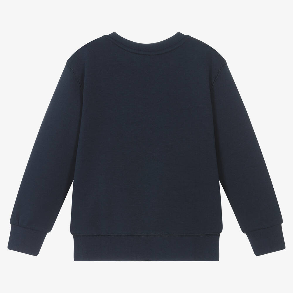 Ralph Lauren-Boys Navy Blue Cotton Jersey Sweatshirt | Childrensalon Outlet