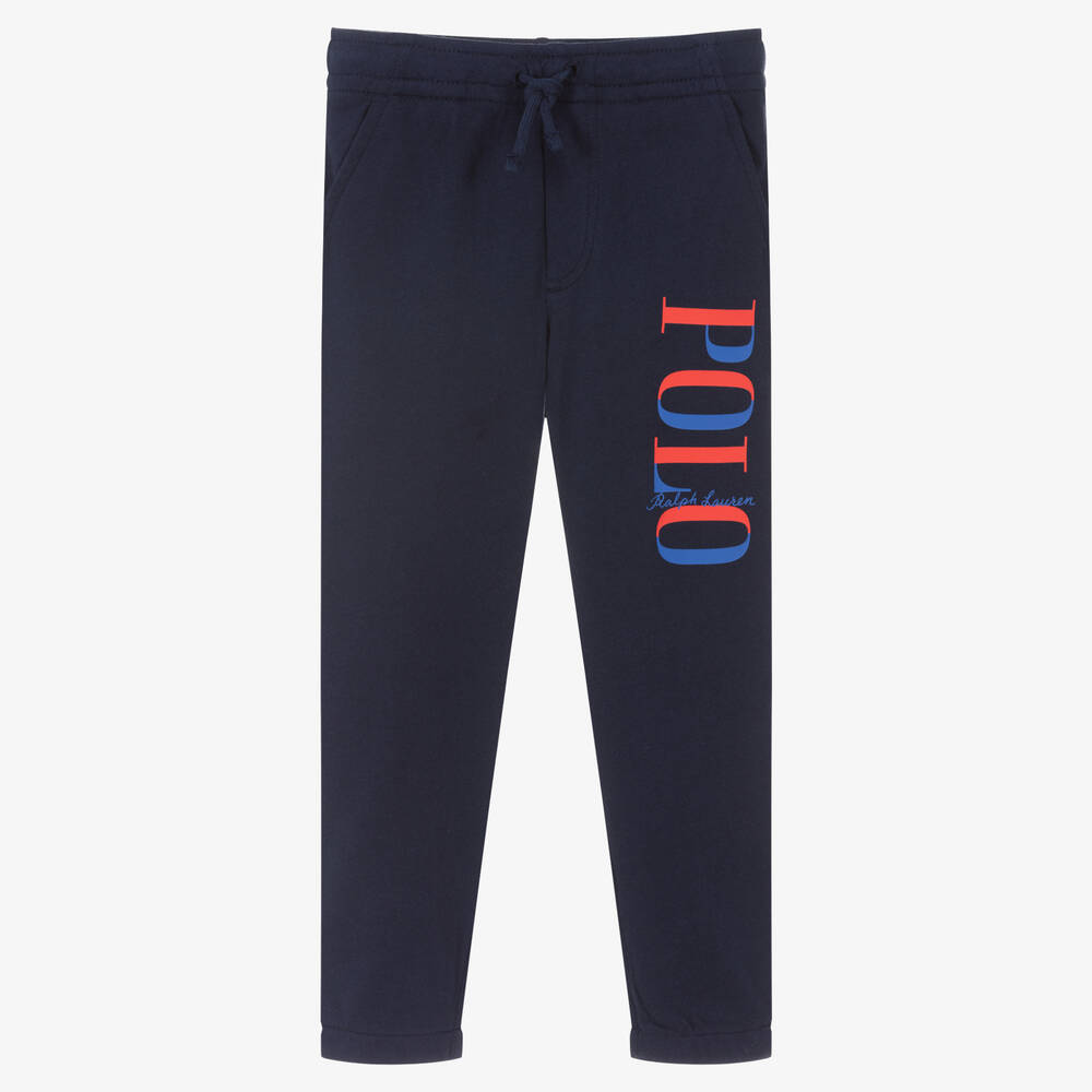 Polo Ralph Lauren - Boys Navy Blue Cotton Logo Joggers | Childrensalon
