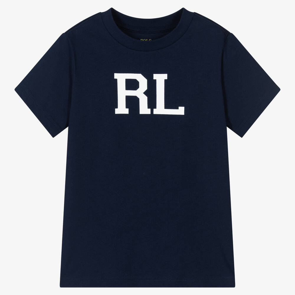Polo Ralph Lauren - Boys Navy Blue Cotton Logo T-Shirt | Childrensalon