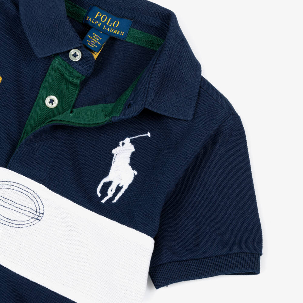 Ralph Lauren-Boys Navy Blue Cotton Piqué Big Pony Logo Polo Shirt | Childrensalon Outlet