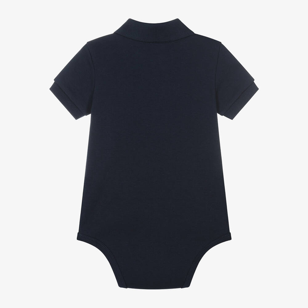 Ralph Lauren Boys Navy Blue Cotton Polo Bodysuit Childrensalon Outlet