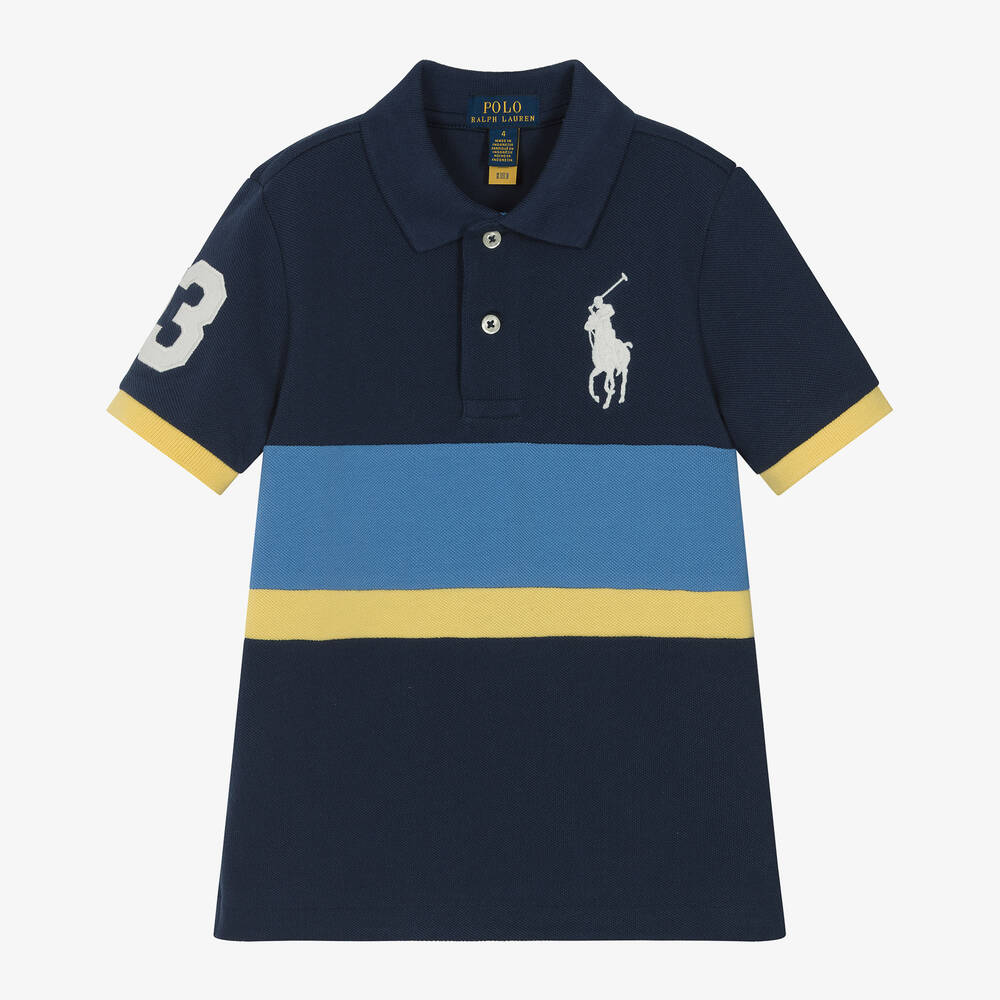 Boys Navy Blue Cotton Polo Shirt