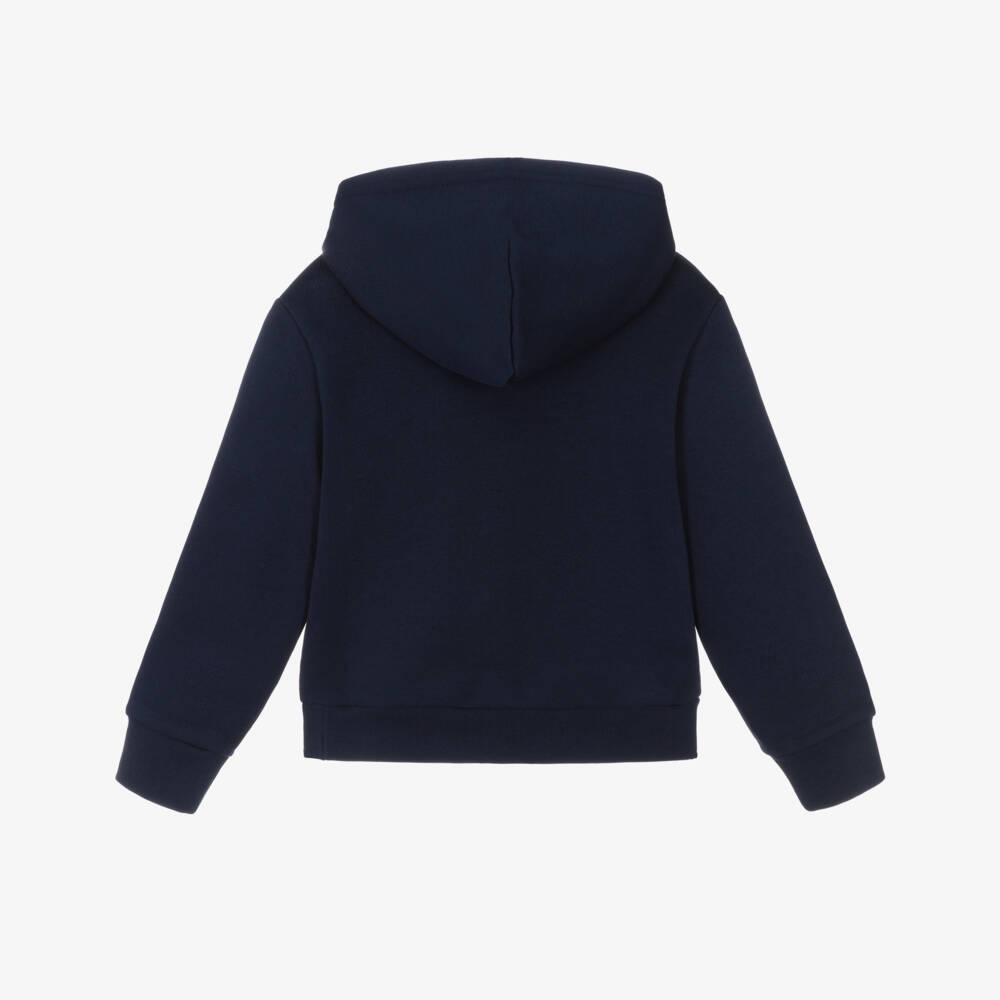 Ralph Lauren-Boys Navy Blue Cotton Triple Pony Logo Hoodie | Childrensalon Outlet