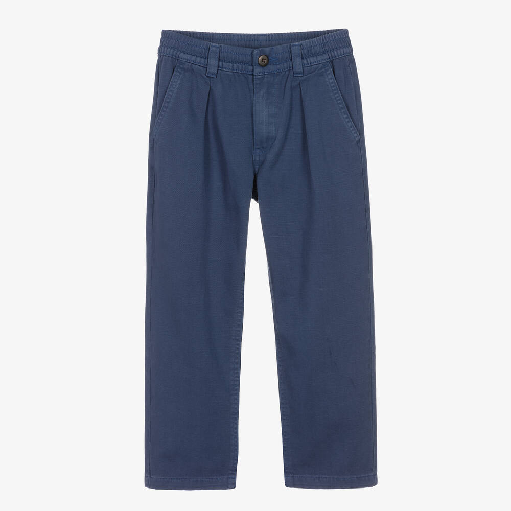 Ralph Lauren - Boys Navy Blue Cotton Trousers | Childrensalon