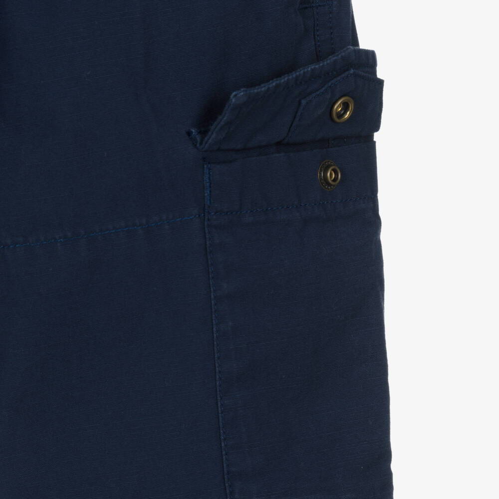 Ralph Lauren-Boys Navy Blue Cotton Twill Cargo Trousers | Childrensalon Outlet
