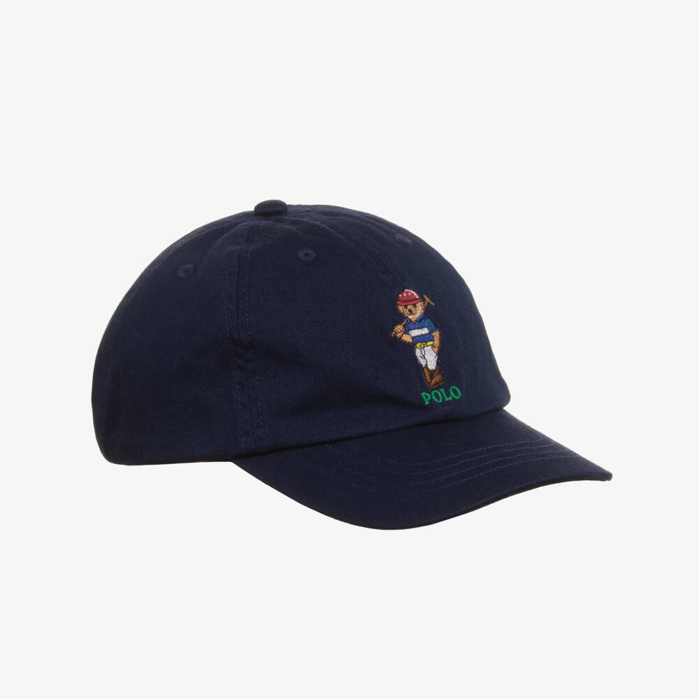 Ralph Lauren-Boys Navy Blue Cotton Twill Polo Bear Cap | Childrensalon Outlet