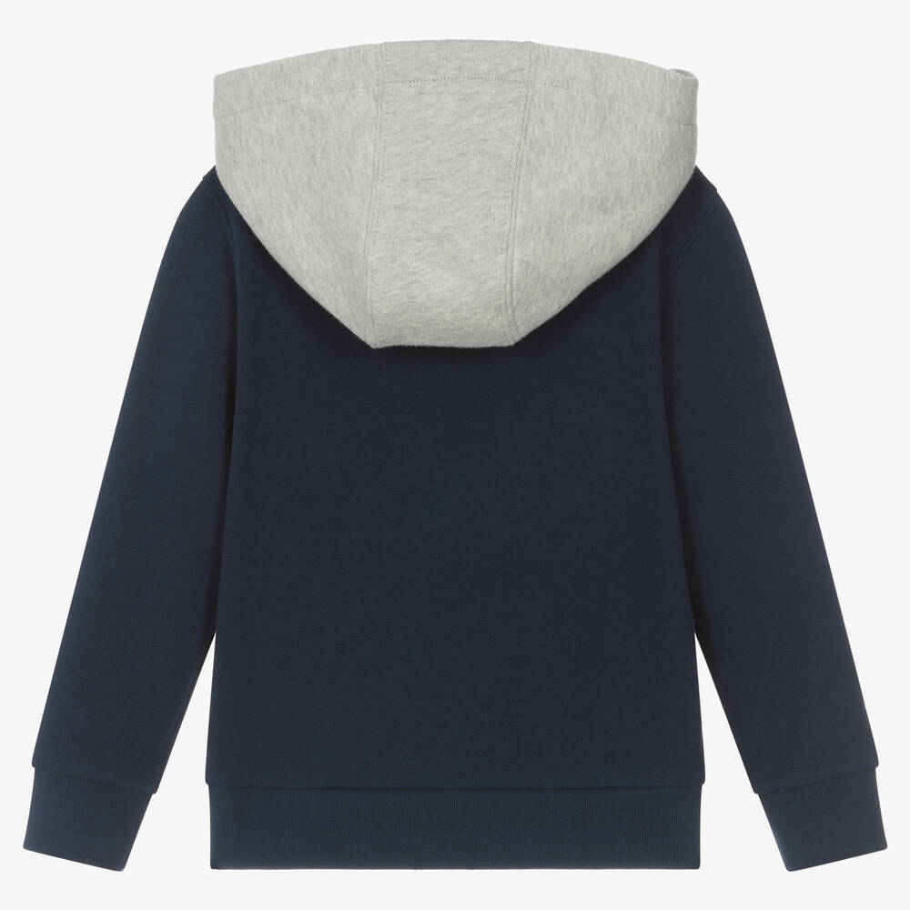 Ralph Lauren-Boys Navy Blue Cotton Varsity Hoodie | Childrensalon Outlet